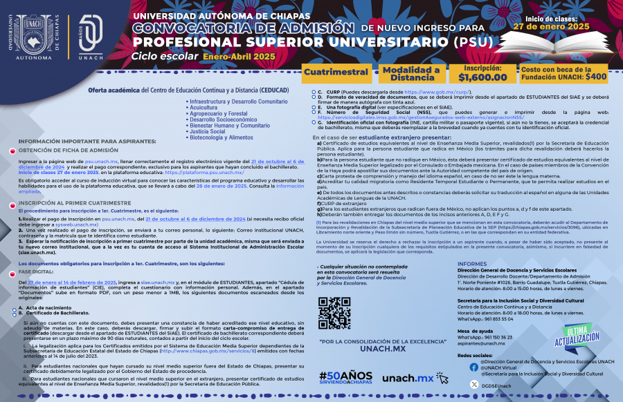 CONVOCATORIA ABIERTA PROFESIONAL SUPERIOR UNIVERSITARIO