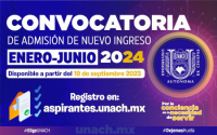 Convocatoria de admisión Enero - Junio 2024